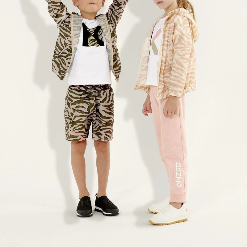 Image of Kenzo Kids Water-Resistant Lightweight Windbreaker Stone male 8Y
