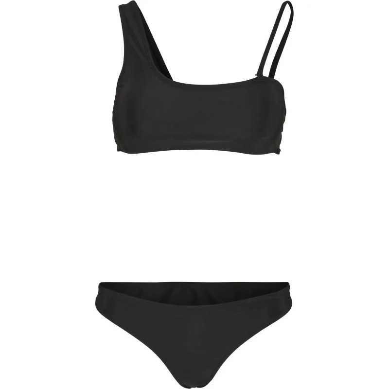 Image of Urban Classics Womens Bikini: Urban Classics Recycled Asymmetric Top Noir Female XS