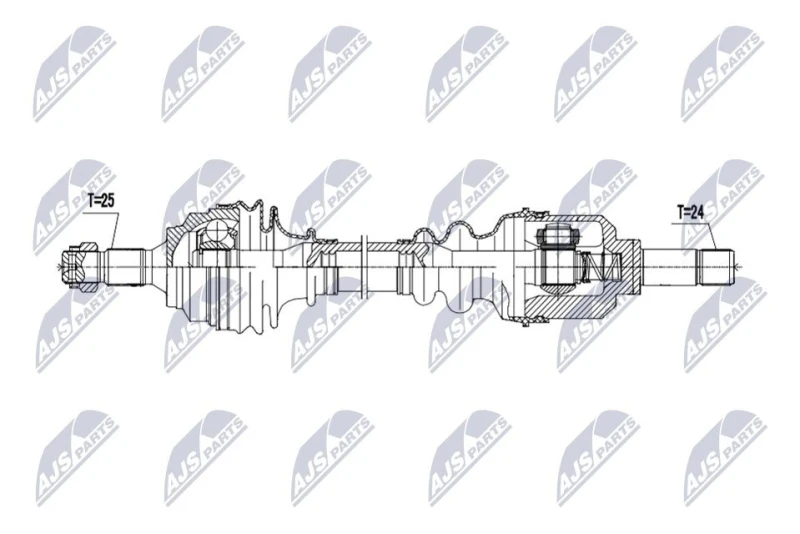 Image of NTY NPW-PE-128 Drive shaft Manual Transmission, Front Axle Left Drive Shaft (13)