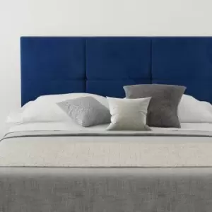 image of Aspire - Caine Upholstered Headboard, Plush Velvet, Navy - Headboard 60cm Size Double (135x200)