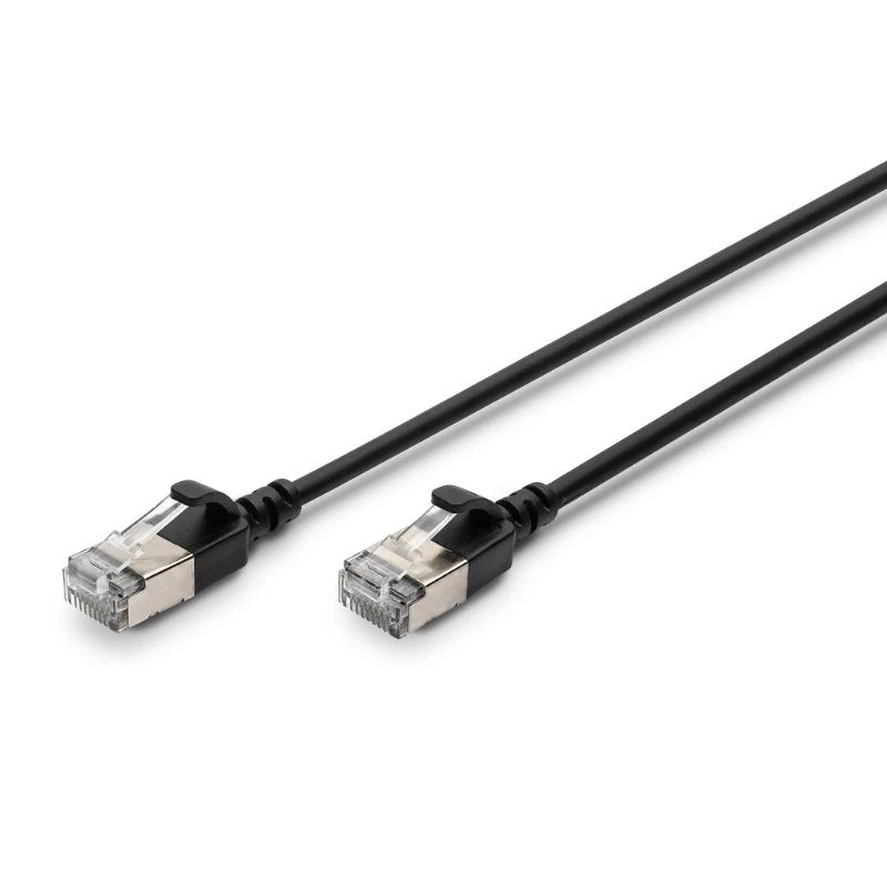 Image of FDL SLIM 0.25M CAT.6a F-FTP LSZH PATCH CABLE - BLACK (SNAGPROOF)