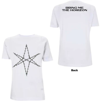 Image of Bring Me The Horizon - Barbed Wire Unisex Large T-Shirt - White