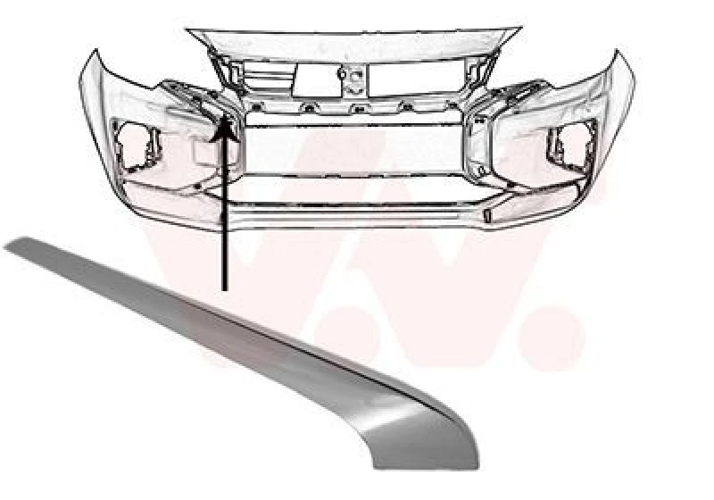 Image of VAN WEZEL Bumper moulding VAN WEZEL 3266582