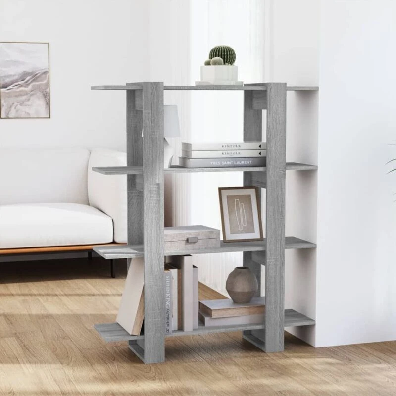 Image of VIDAXL Book Cabinet/Room Divider Grey Sonoma 100x30x123.5cm Vidaxl 8720286843956