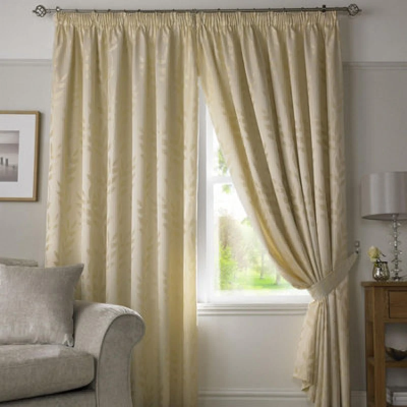 Image of Tivoli Lined Ready Made Pencil Pleat Curtains Cream