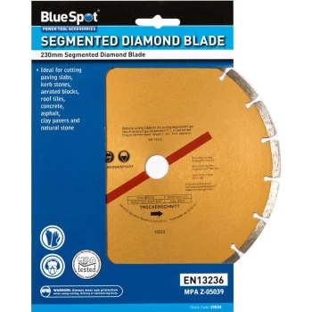 Image of 19534 230mm (9') Segmented Gold Diamond Dry Cutting Disc - Bluespot