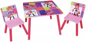 image of Liberty House Fashion Girl Table and 2 Chairs.