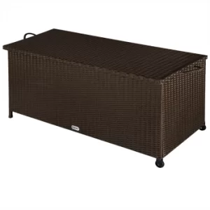 image of Poly Rattan Garden Storage Box Brown 122x56x61cm