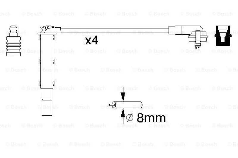 Image of Ignition lead set Bosch 0 986 357 090