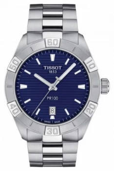 Tissot PR100 Sport Blue Dial Stainless Steel Bracelet Watch