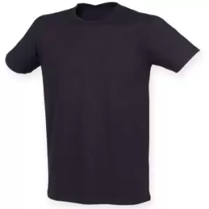 Image of Skinni Fit Men Mens Feel Good Stretch Short Sleeve T-Shirt (M) (Navy)