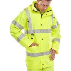 Image of B Seen High Visibility Jubilee Jacket 2XL Saturn Yellow Ref JJSYXXL Up