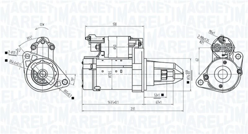 Image of MAGNETI MARELLI Starter motor MAGNETI MARELLI 063725589010