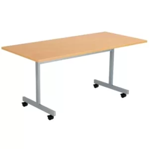 Image of One Eighty Tilting Table 1600 X 800 Silver Legs Beech Rectangular Top