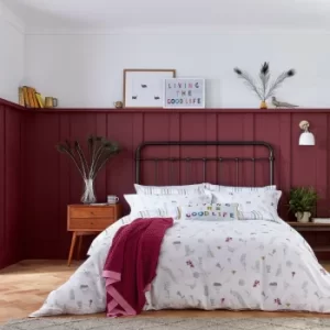 Image of Joules The Country Estate Chalk 100% Cotton Reversible Duvet Cover and Pillowcase Set MultiColoured