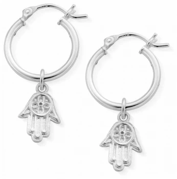 image of ChloBo Womens Hamsa Hand Hoop Earrings Sterling Silver Jewellery