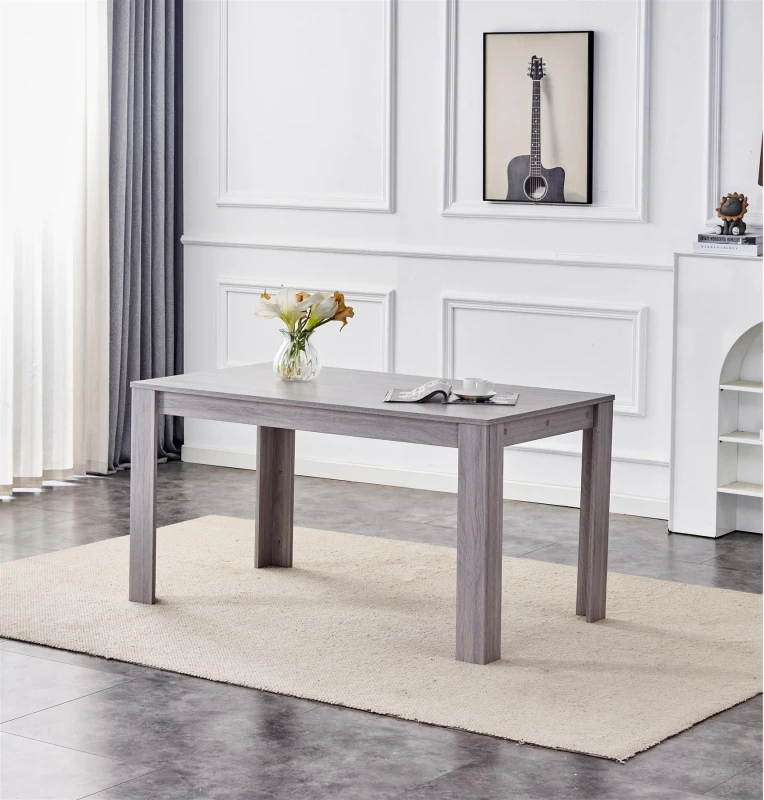 Image of KOSY KOALA KOSY KOALA Dining Table Grey Wood Kitchen Place for 6 Seats, Dining Table Only (Grey H75 x L140 x W80 CM) Size: 140cm x 80cm Grey 140cm x