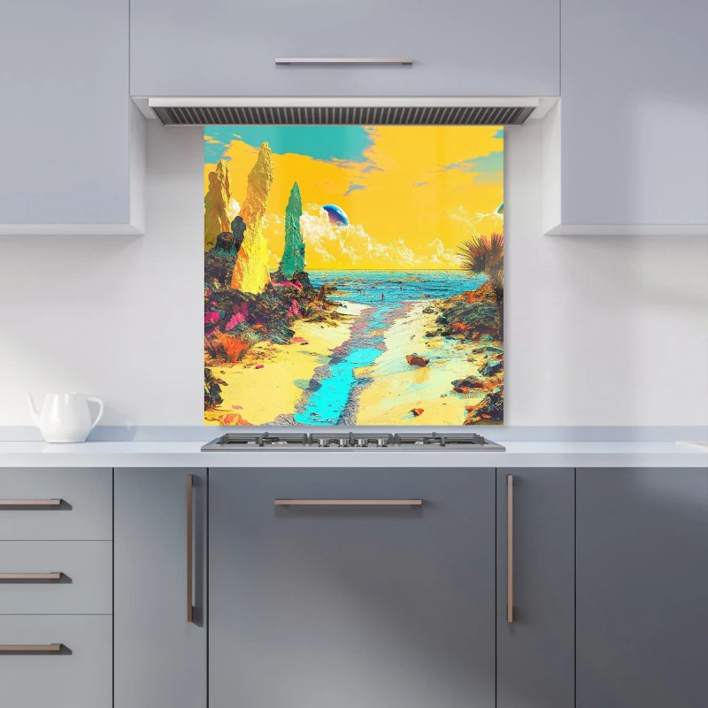 Image of Designer Kitchen Splashbacks Elena Sable: 00012 Kitchen Splashback Size: 600mm x 750mm Multicolor Unisex 600mm x 750mm