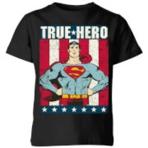 Image of DC Originals Superman True Hero Kids T-Shirt - Black - 9-10 Years