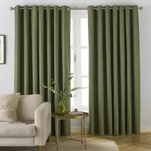 Image of Furn Moon Eyelet Curtains (90in x 72in) (Khaki Brown) - Khaki Brown