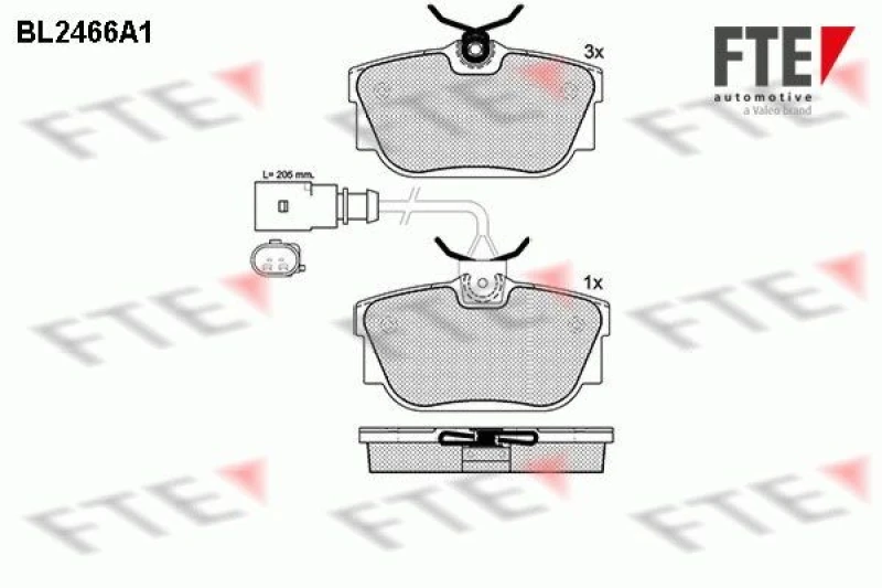 Image of Brake pad set FTE 9010749