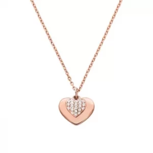 image of Michael Kors 14ct Rose Gold Plated Silver Kors Love Pendant