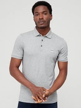 image of BOSS Passenger Polo Shirt - Light Grey, Light Grey Size M Men