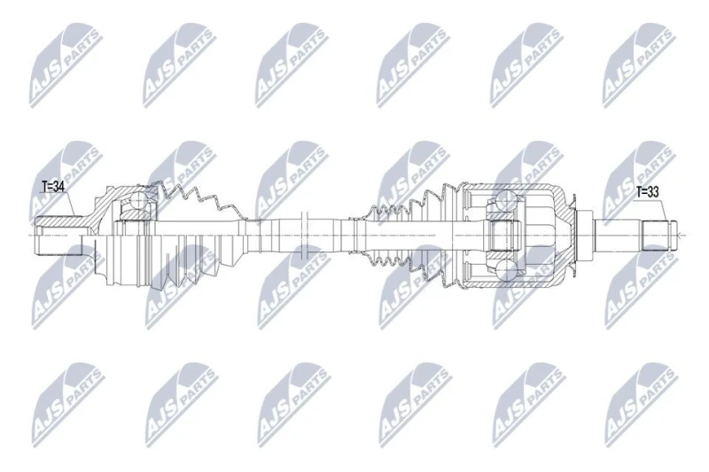 Image of NTY NPW-ME-218 Drive shaft Automatic Transmission, Front Axle Left Drive Shaft (13)