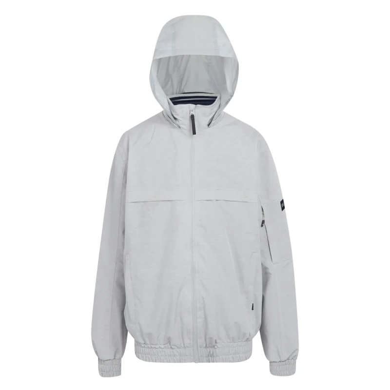 Image of Regatta Mens Shorebay II Showerproof Hooded Jacket S - Chest 37-38' (94-96.5cm) Silver Grey Linear Stripe RMW390-G53-S