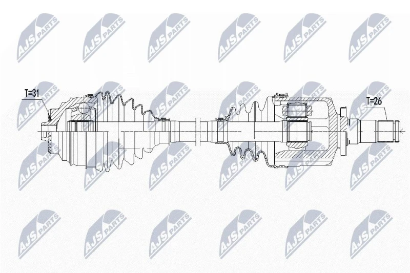 Image of NTY NPW-BM-139 Drive shaft Manual Transmission, Front Axle Left Drive Shaft (13)