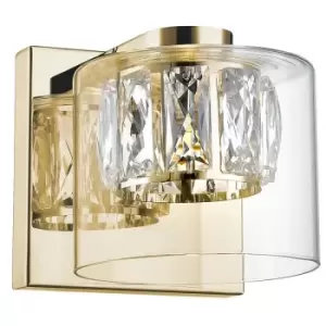 image of Zumaline Gem Wall Lamp, French Gold, 450lm, 3000K