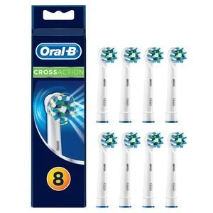 image of Oral B Cross Action ORAEB50B8 White Electric Toothbursh Replacement Heads 8Pcs