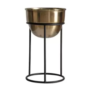 Crossland Grove Ealing Planter Large Black/Gold 240x240x410Mm