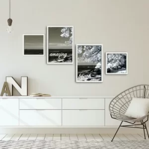 Image of 4PBCT-13 Multicolor Decorative Framed MDF Painting (4 Pieces)