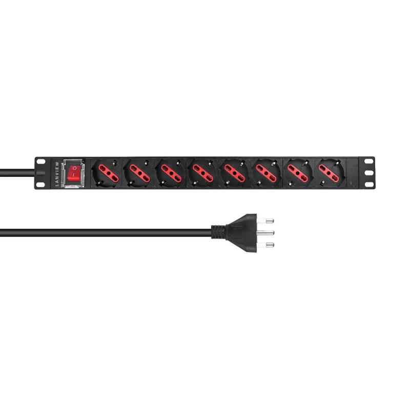Image of Lanview LVR-2MIT-SW-IT8 power distribution unit (PDU) 1U Black