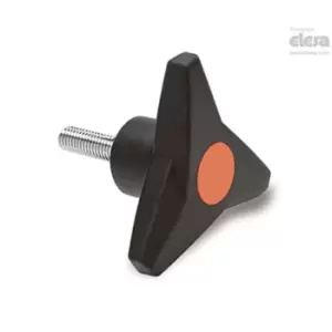 Image of ELESA Soft Three-arm knob-VB.839/100 p-M12x40-Soft-C2 Orange