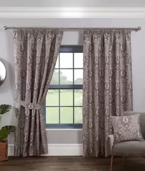 Image of Tegola Floral Fully Lined Jacquard Pencil Pleat Curtains
