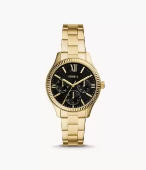 Image of Fossil Women Rye Multifunction Gold-Tone Stainless Steel Watch