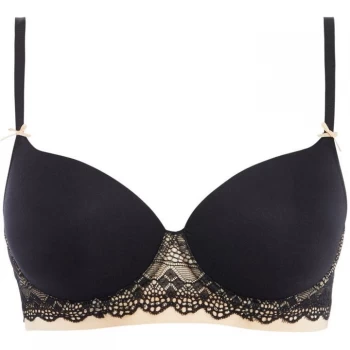 image of Heidi Klum Geometric Lace Full Coverage Bra - Black