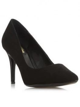 image of Dune London Wide Fit Angelle Court Heeled Shoe - Black, Size 3, Women