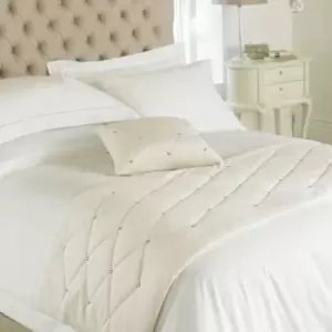 Image of Paoletti New Diamante Bed Runner Polyester Cream