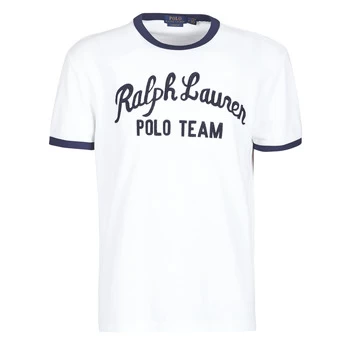 image of Polo Ralph Lauren T-SHIRT COL ROND EN COTON AVEC POLO RALPH LAUREN SIGNATURE mens T shirt in White - Sizes EU XXL,EU M,EU XS