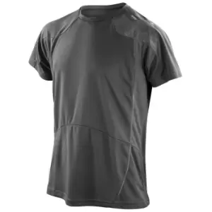 image of Spiro Mens Performance Sports Lightweight Athletic Training T-Shirt (M) (Black/Grey)