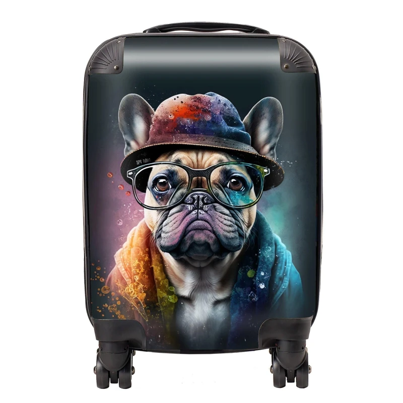 Image of Warren Reed - Designer French Bulldog Dog Splashart Suitcase Size: Large Multicolor Unisex Large