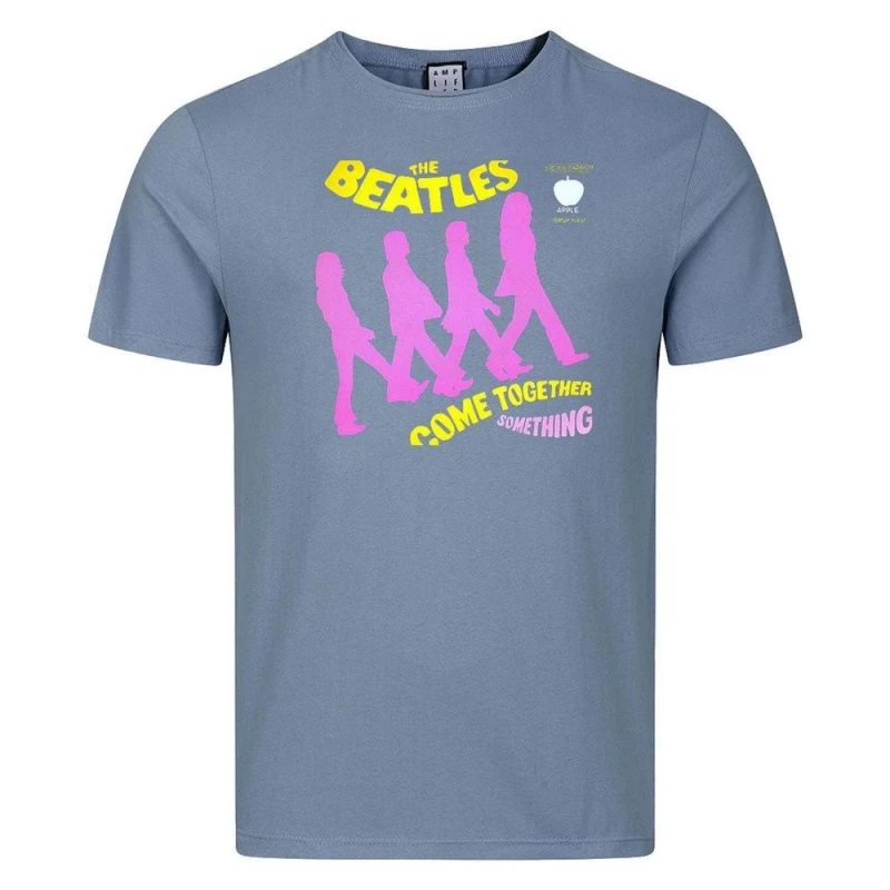 Image of Amplified Mens Come Together The Beatles T-Shirt in Pale Blue Size: Small Pale Blue Male S