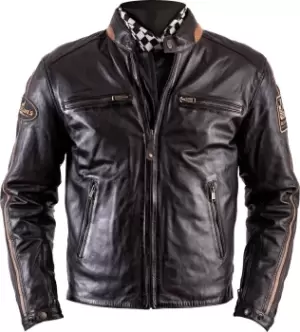Image of Helstons ACE Rag Leather Jacket, brown, Size 2XL, brown, Size 2XL