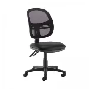 Image of Jota Mesh medium back operators chair with no arms - Nero Black vinyl
