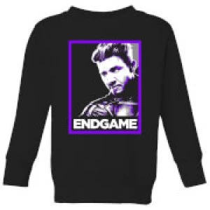 image of Avengers Endgame Hawkeye Poster Kids Sweatshirt - Black - 11-12 Years