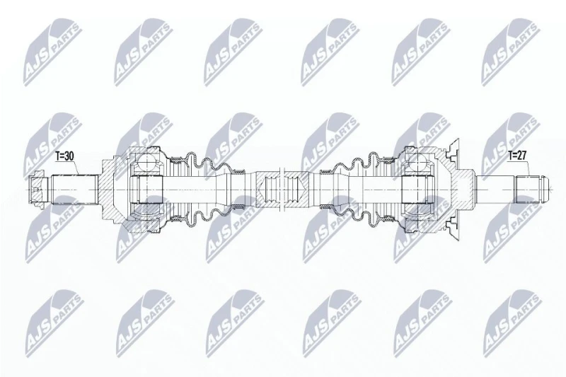 Image of NTY NPW-BM-087 Drive shaft Rear Axle Right, with nut Drive Shaft (13)