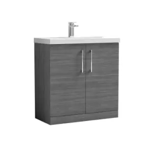 image of Nuie Arno 800mm Floor Standing 2 Door Vanity & Basin 1 Anthracite